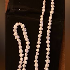34” Biwa pearl necklace with 14K clasp